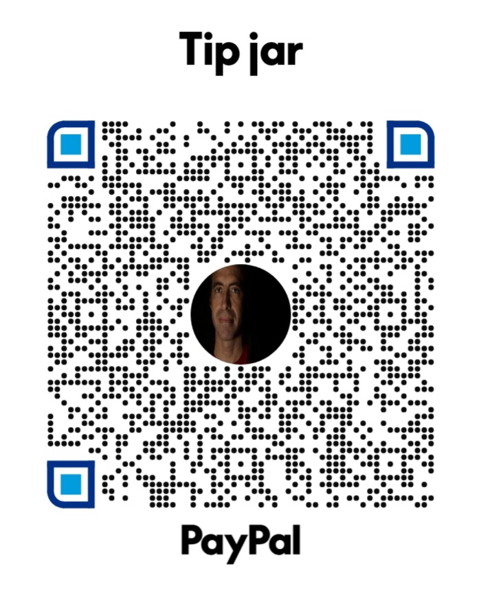 PayPal tip jar QR code for PortuQuiz